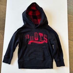 Roots Kids Hoodie in Black with Red Details